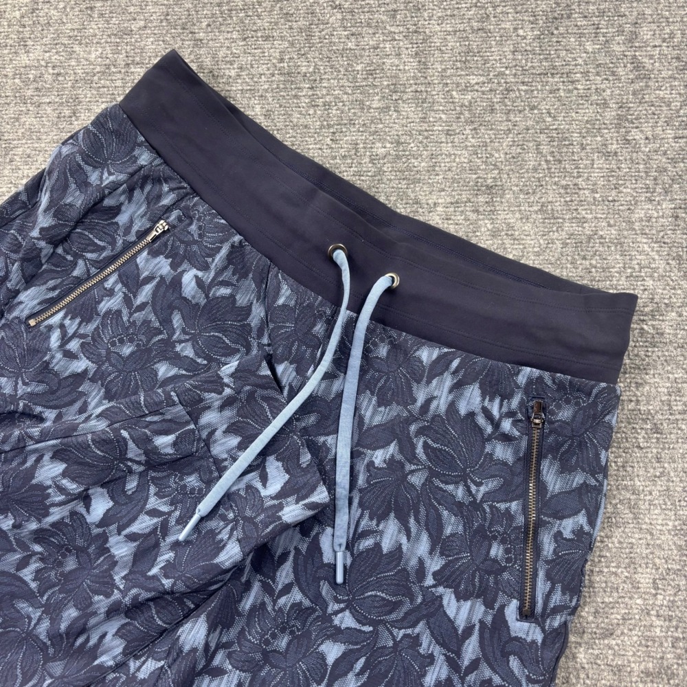 Athleta Trekkie North Jogger 14 Blue Floral Jacquard Hiking‎ Pants Womens